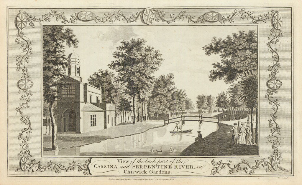 The Cassina and Serpentine River, Chiswick House & Gardens. WALPOOLE 1794
